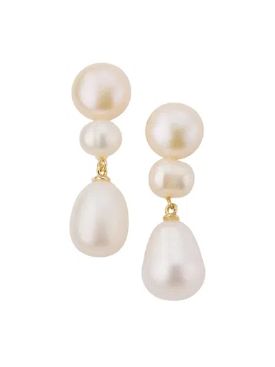 Shashi Women's Bianca 14k-yellow-gold Vermeil & Cultured Freshwater Pearl Drop Earrings In Purple