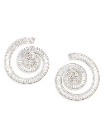 Shashi Women's Gin Silverplated & Cubic Zirconia Drop Earrings In Metallic