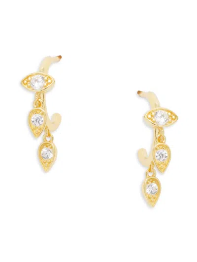 Shashi Women's Kiara 14k Goldplated & Cubic Zirconia Drop Earrings In Silver