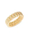 SHASHI WOMEN'S NOUVEAU 14K GOLDPLATED STERLING SILVER RIBBED RING