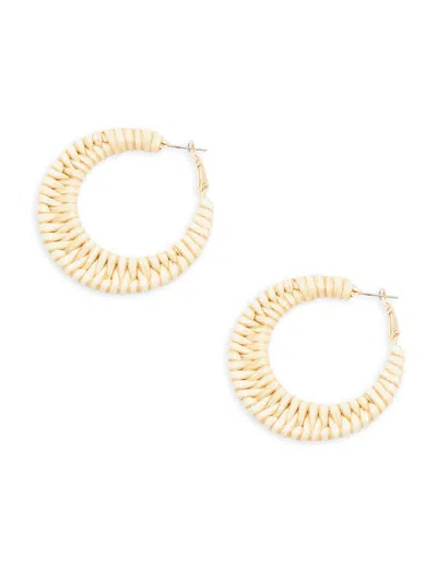 Shashi Women's Port 14k Goldplated & Rattan Hoop Earrings In Brass