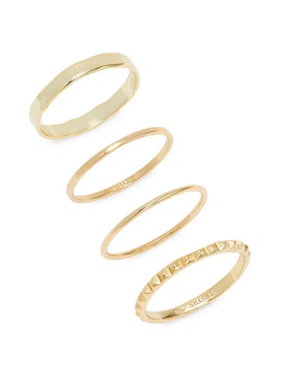 Shashi Women's Set Of 4 14k Goldplated Sterling Silver Stackable Rings