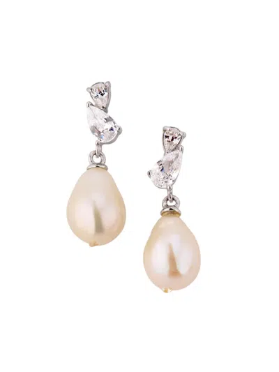 Shashi Women's Sterling Silver, Cultured Freshwater Pearl & Cubic Zirconia Drop Earrings In Pink