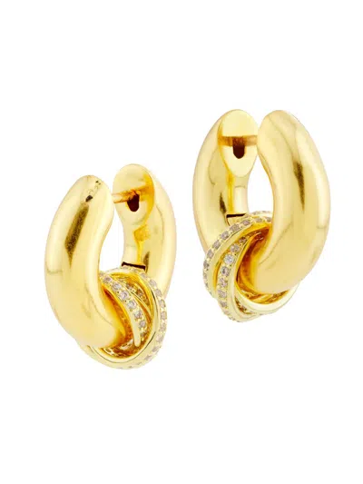 Shashi Women's Super Gaia 14k-gold-plated & Cubic Zirconia Hoop Earrings