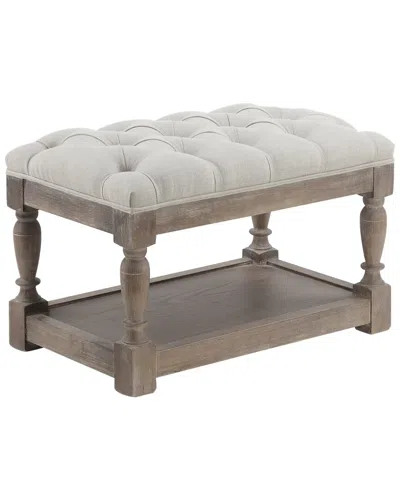 Shatana Home Athena Linen Stool In White