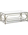 Shatana Home Edward Rectangular Coffee Table In Brass