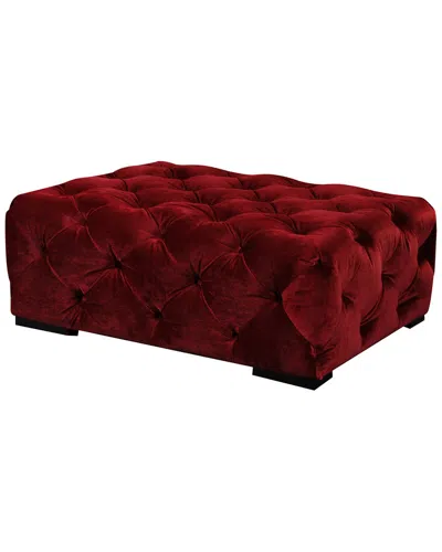 Shatana Home Jasper Rectangular Velvet Ottoman In Burgundy