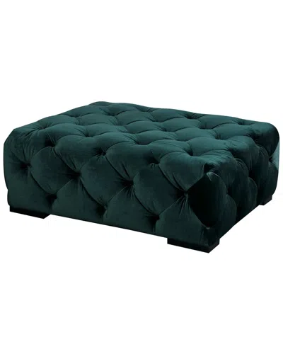 Shatana Home Jasper Rectangular Velvet Ottoman In Green