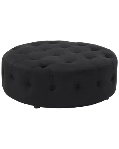 Shatana Home Jasper Small Round Ottoman In Black