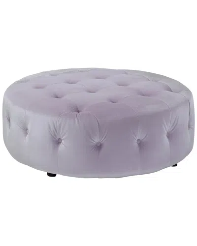 Shatana Home Jasper Small Round Velvet Ottoman In Pink