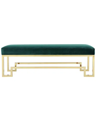 Shatana Home Laurence Velvet Bench In Gold