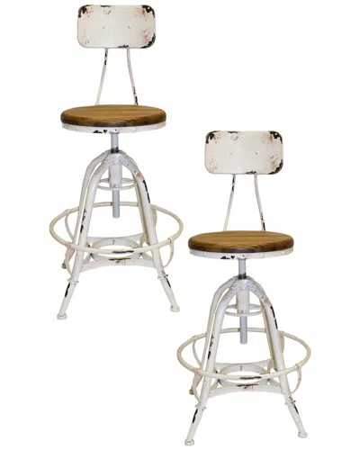 Shatana Home Set Of 2 Bruce Counter Stools In White