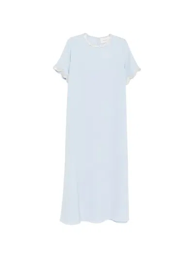 Shatha Essa Crystal-embellished Maxi Dress In Blue