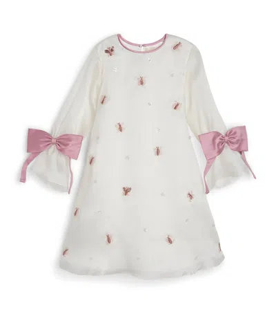 Shatha Essa Kids' Embellished Bow-detail Dress In White