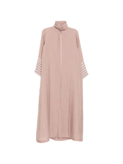 Shatha Essa Floral-embellished Maxi Dress In Pink