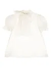 Shatha Essa Puffed-sleeve Bow Detail Top
