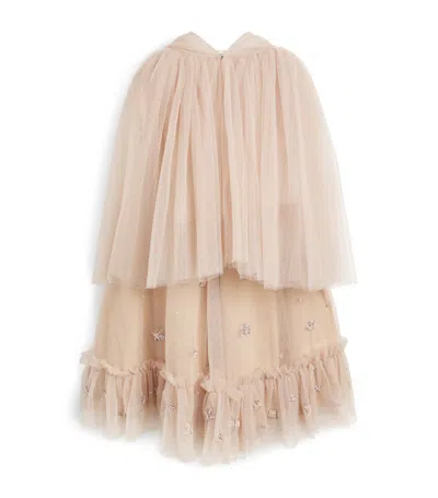 Shatha Essa Kids' Tulle Dress And Cape Set (2-14 Years) In Pink