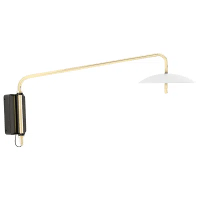 Pre-owned Shaun Kasperbauer Signal Swing Arm Sconce, White X Brass, Short, Hardwired, Souda, Made To Order