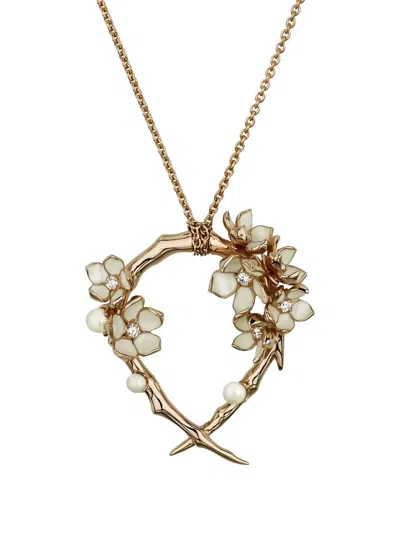 Shaun Leane 18k Gold And Sterling Silver Cherry Blossom Diamond And Pearl Necklace