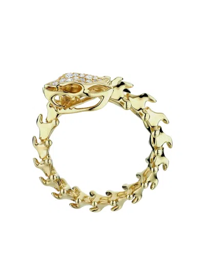 Shaun Leane 18k Gold And Sterling Silver Serpent's Trace Diamond Ring