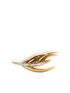 Shaun Leane Gold Vermeil Feather Diamond Single Stud Earring In Green