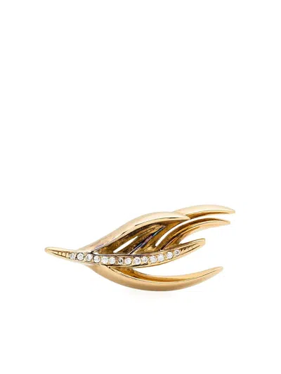 Shaun Leane Gold Vermeil Feather Diamond Single Stud Earring In Green