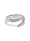 Shaun Leane 18kt White Gold Diamond Single Interlock Ring In Silver