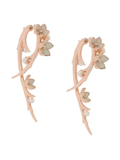 Shaun Leane Cherry Blossom Diamond Hook Earrings In Gold