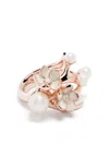 Shaun Leane Cherry Blossom Diamond Pearl Flower Ring In Pink