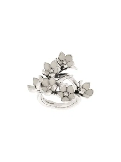 Shaun Leane Cherry Blossom Diamond Ring In Silver