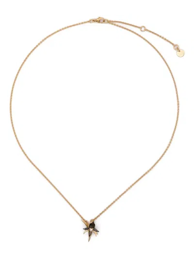 Shaun Leane Diamond Black-orchid Necklace In Gold
