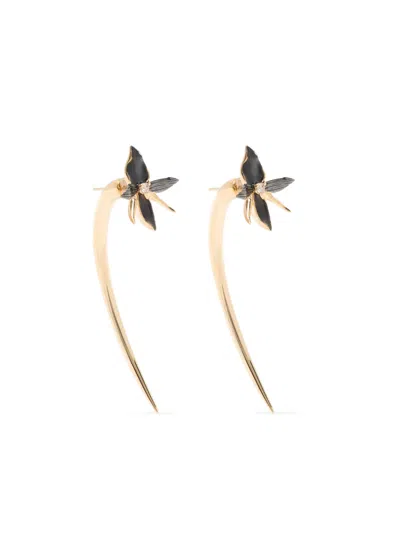 Shaun Leane Diamond Orchid Hook Earrings In Gold