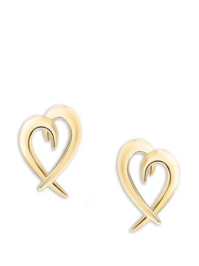 Shaun Leane Hook Heart Earrings In Gold