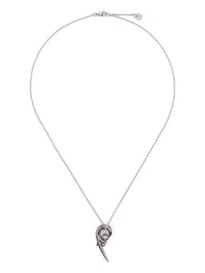 Shaun Leane Hooked Pearl Pendant Necklace In Metallic