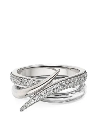 Shaun Leane Interlocking Diamond Ring Set In Silver