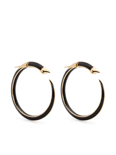 SHAUN LEANE LARGE SABRE SOLIS HOOP EARRINGS