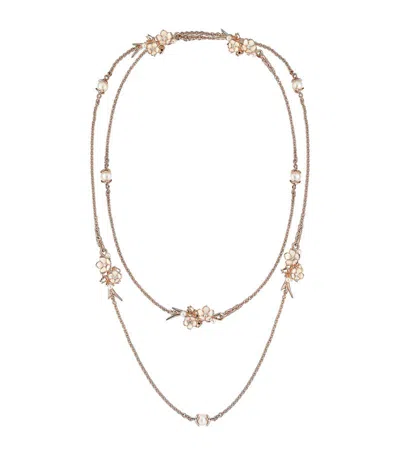 Shaun Leane Rose Gold Vermeil, Diamond And Pearl Cherry Blossom Sautoir Necklace