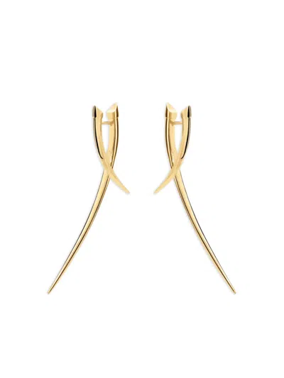 Shaun Leane Sabre Statement Crossover Earrings In Gold