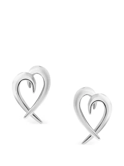 Shaun Leane 钩扣心形耳环 In Silver