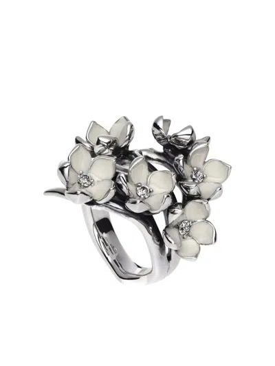 Shaun Leane Sterling Silver Cherry Blossom Diamond Ring