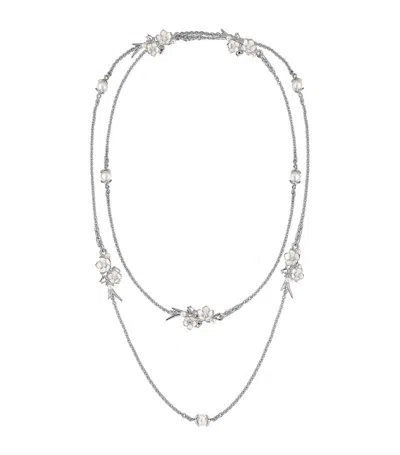 Shaun Leane Sterling Silver, Diamond And Pearl Cherry Blossom Necklace
