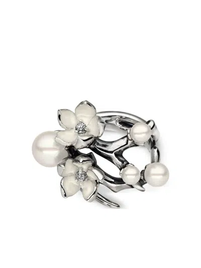 Shaun Leane Sterling Silver Pearl Flower Ring