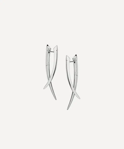 Shaun Leane Sterling Silver Sabre Crossover Earrings In Metallic