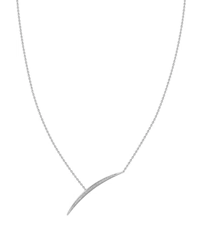 Shaun Leane White Gold And Diamond Armis Single Bar Necklace