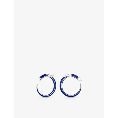 Shaun Leane Womens Silver Sabre Solis Sterling-silver And Enamel Hoop Earrings