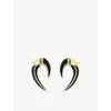 Shaun Leane Womens Yellow Gold Vermeil Talon Jet-enamel And Yellow-gold Vermeil Earrings In Yellow Gold Vermeil
