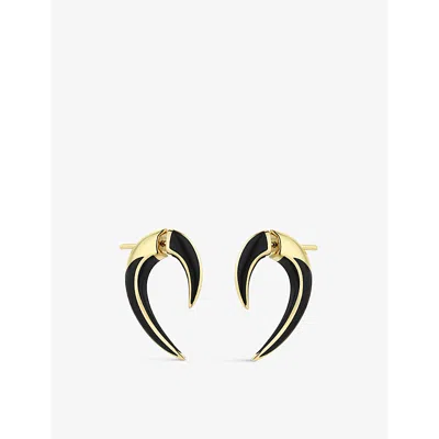 Shaun Leane Womens Yellow Gold Vermeil Talon Jet-enamel And Yellow-gold Vermeil Earrings