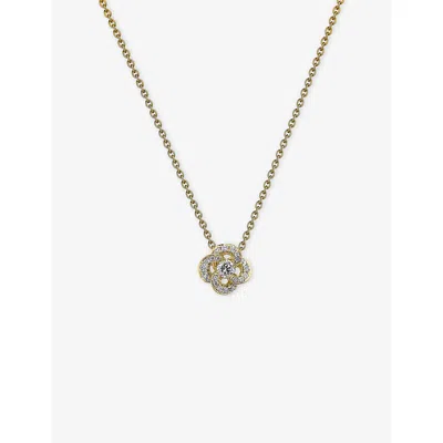 Shaun Leane Womens 18ct Yellow  Gold Entwined Petal 18ct Yellow-gold And 0.10ct Diamond Necklac