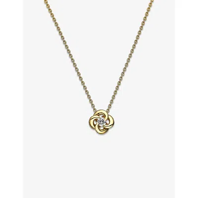 Shaun Leane Womens 18ct Yellow  Gold Entwined Petal 18ct Yellow-gold And 0.10ct Diamond Necklac