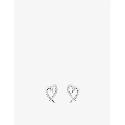 Shaun Leane Womens Hook Heart Sterling Silver Stud Earrings